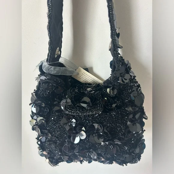 Viral New Black Beaded & Sequins Multiwear Bag